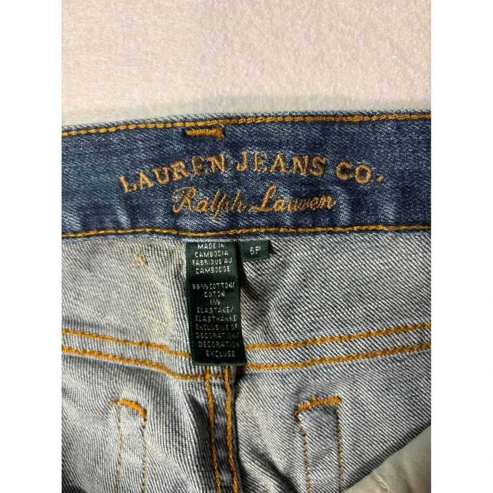 Lauren Ralph Lauren Classic Straight Leg Jeans Blue Medium Wash Denim 6P Petite